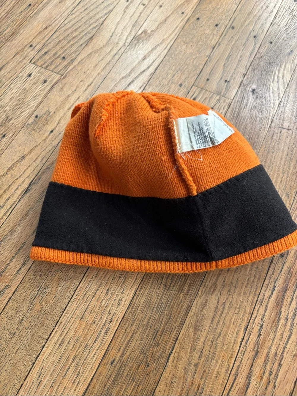 The North Face Kids Orange Knit Beanie with Black Logo